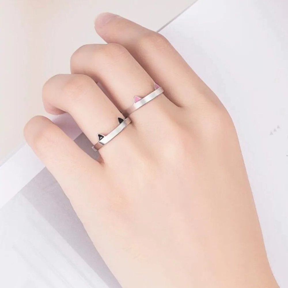 💎Cute Cat Adjustable Ring 925 Sterling Silver - Picture 2 of 3